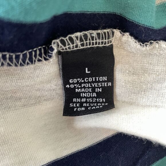 Rustic Souls NYC Vertical Stripe Long Sleeve Tshirt Cuff Mens Slim Size L - Picture 7 of 10